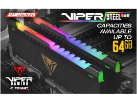 Viper Gaming của Patriot ra mắt Kit / Mô-đun bộ nhớ Viper Steel RGB dung lượng cao