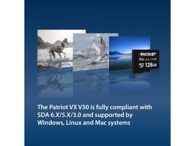 Thẻ nhớ Patriot VX V30 - 128GB Nâng cao tốc độ và hiệu suất lưu trữ