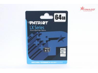 Thẻ nhớ Micro SDXC Patriot LX C10 Cao cấp 64GB Chính Hãng
